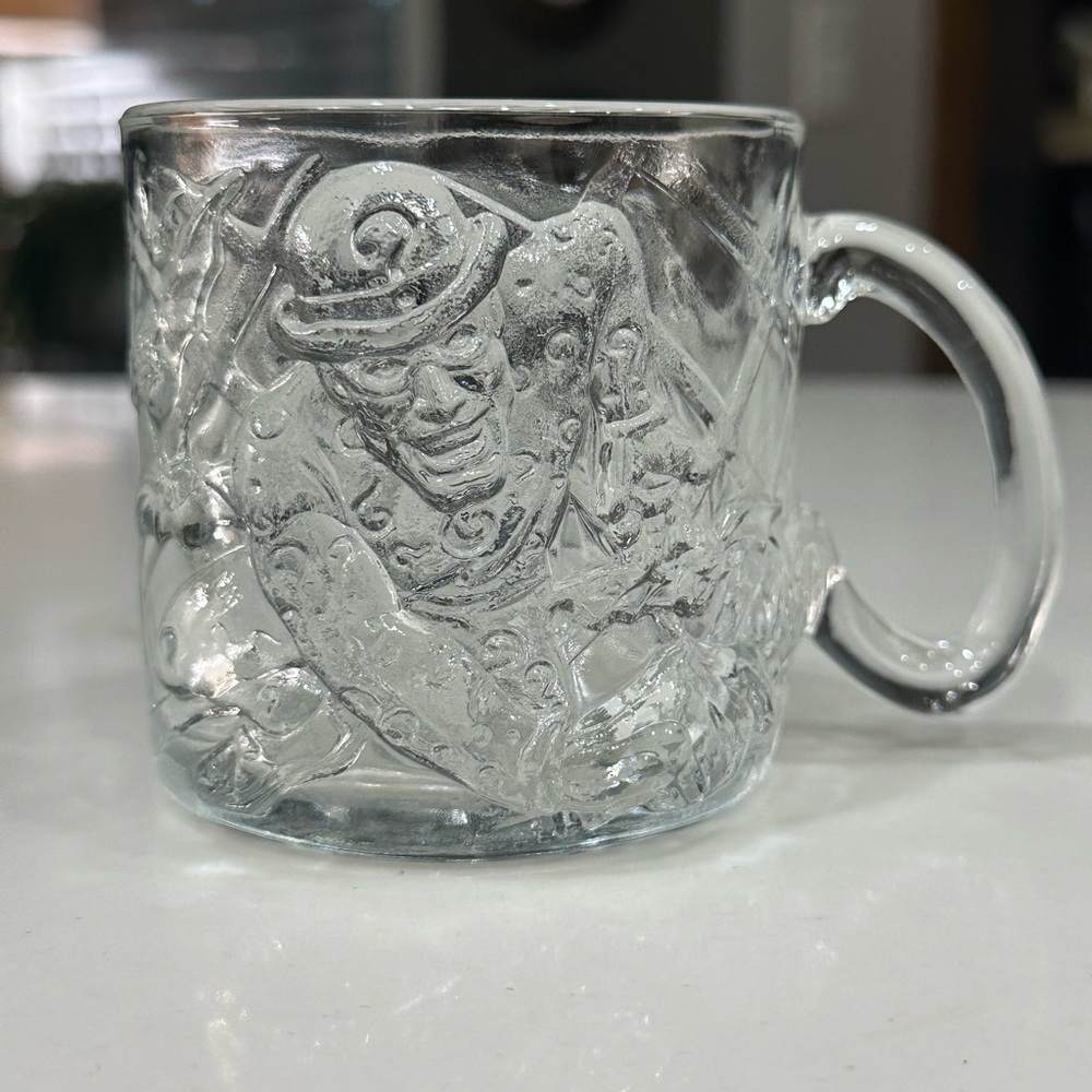 1995 Riddler Batman Forever McDonalds Embossed Glass Mug